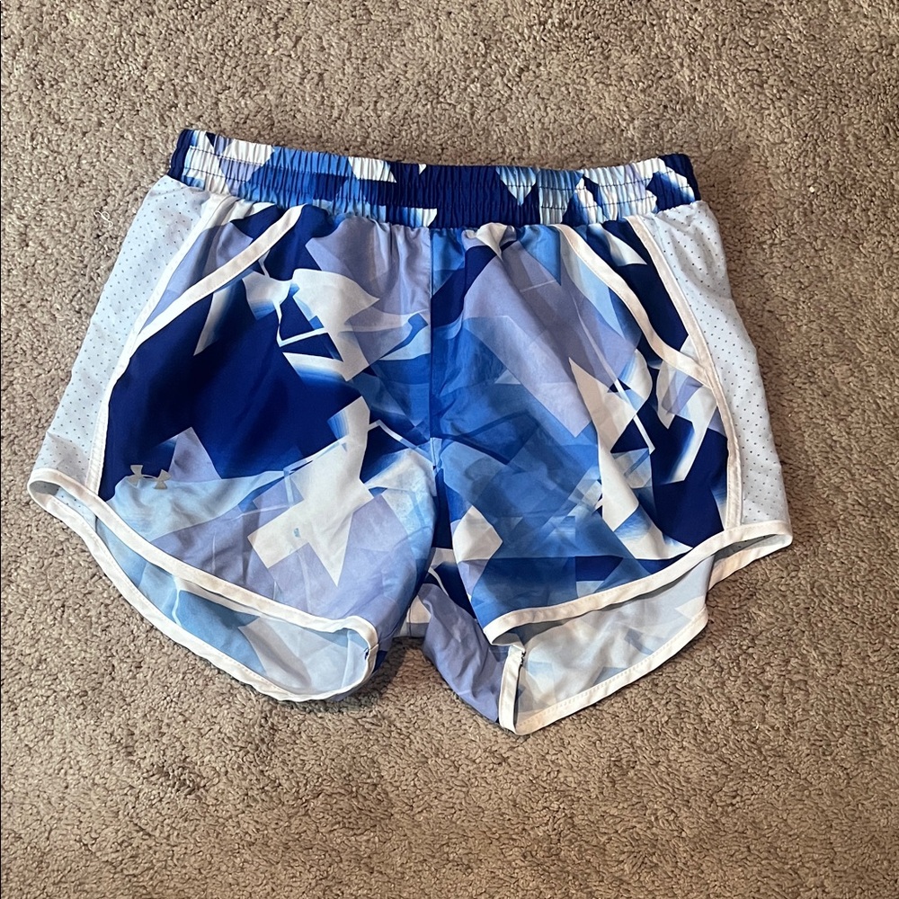 Under Armour Blue Patterned Women's Athletic Shorts